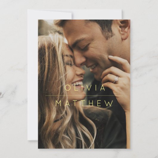 Boho moderne Turquoise Mariage Photo Invitation (Dos)