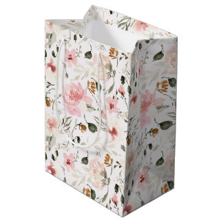 Boho moderne waterverf florale medium cadeauzakje