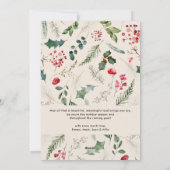 Boho moderne Waterverf gebladerte boog kerst Feestdagenkaart (Achterkant)