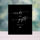 Boho Moderne Witte Zwarte Trouwkaarten en Geschenk Acryl Bord (Neutraal)