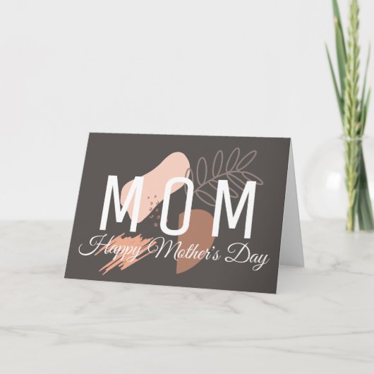 Boho Moederdag Script Abstracte vormen botanisch Kaart (Voorkant)