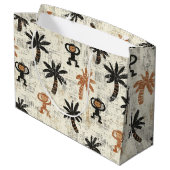 Boho Monkey Jungle Safari Patroon Groot Cadeauzakje (Achterkant Gekanteld)