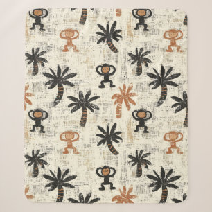 Boho Monkey Jungle Safari Patroon Sherpa Deken