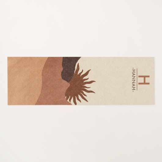 Boho Monogram Abstract Zonnegebergte Yogamat (Achterkant (horizontaal))