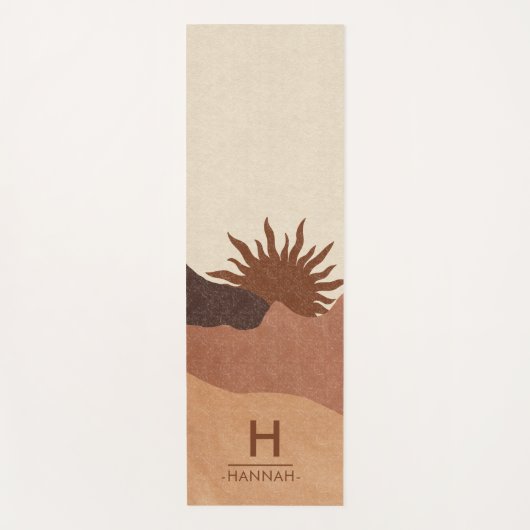 Boho Monogram Abstract Zonnegebergte Yogamat (Voorkant)