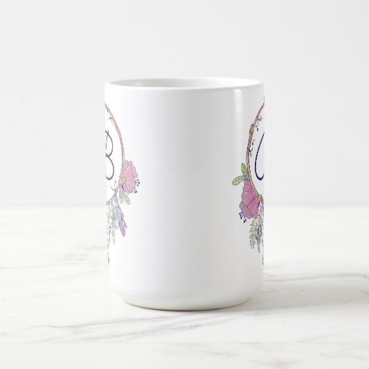 Boho Monogram Aquarelle Dreamcatcher Café Mug (Centre)