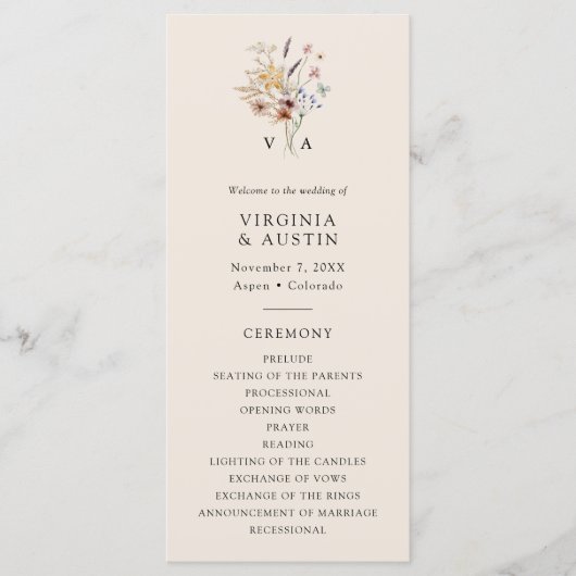 Boho Monogram Programma (Voorkant)