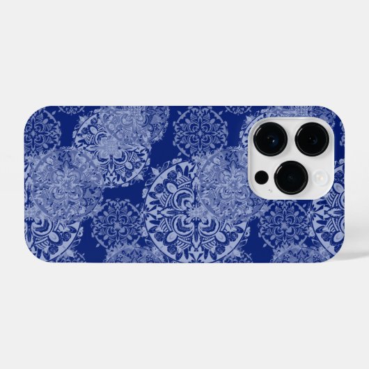 Boho Moody Blues Mandalas iPhone Hoesje (Achterkant horizontaal)