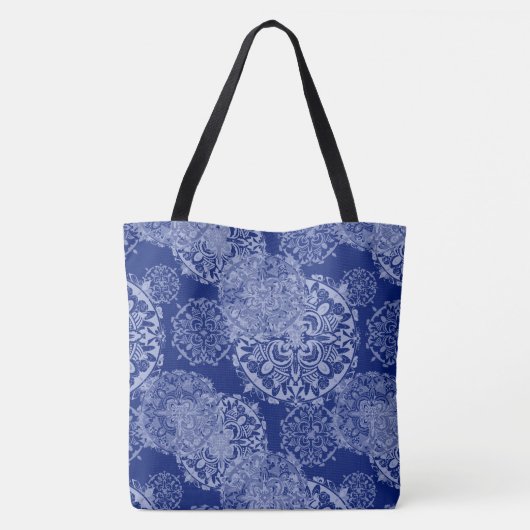 Boho Moody Blues Mandalas Tas (Achterkant)