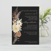 BOHO Moody Herfst Floral Pampas Grass Waterverf Kaart (Staand voorkant)