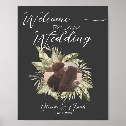 Boho Moody Sage Wedding Welcome Poster (Voorkant)