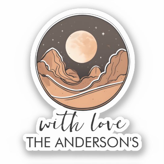 Boho Moon Avonturen De woestijn verkennen Sticker (Voorkant)