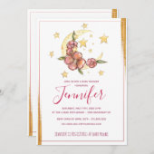 Boho Moon Baby shower Kaart (Voorkant / Achterkant)