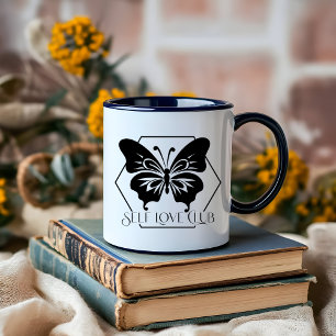 Boho Moon Black en White Self Love Club Mok