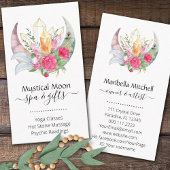 Boho Moon Crystals Feathers Flowers Visitekaartje