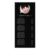 Boho Moon Crystals Feathers Services prijslijst Reclamekaart (Voorkant)