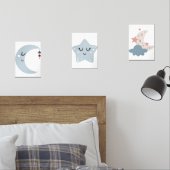 Boho Moon en Star Nursery Muurkunst Sets (Slaapkamer)