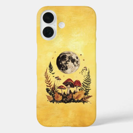 Boho Moon et champignons iPhone 16 coque (Verso)