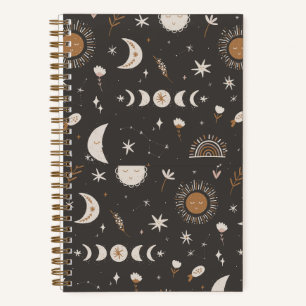 Boho Moon Journal   Noir & Or