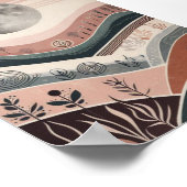 Boho Moonlit Landschap - Maan Abstract Poster (Hoek)