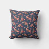 Boho Moth Floral Pattern Design Kussen (Voorkant)