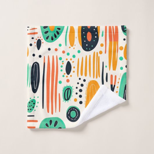 BOHO Motif Abstrait Jaune&vert (Gant de toilette)