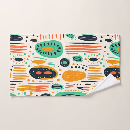 BOHO Motif Abstrait Jaune&vert (Serviette à main)