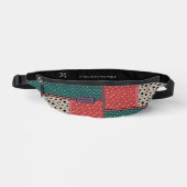 Boho Motif Patchwork rouge vert noir chien marcheu (Recto)