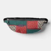 Boho Motif Patchwork rouge vert noir chien marcheu (Poser)