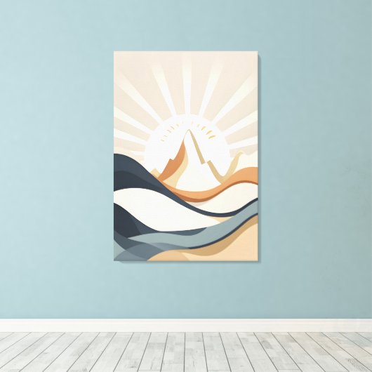"Boho Mountain Abstracte landschapskunst Print (Insitu (Houten vloer))