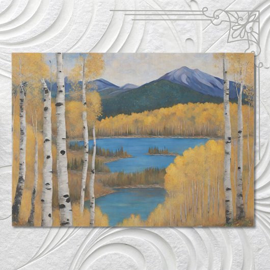 Boho Mountain Aspen boomscène Tissuepapier