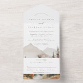 Boho Mountain bruiloft alles in één uitnodiging (Binnen)