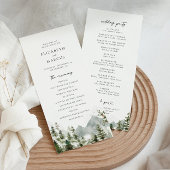 Boho Mountain Forest Pine Tree Elegante bruiloft Programma