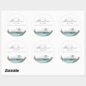 Boho Mountain Lake Avontuur Bruidsfeest Ronde Sticker (Vel)
