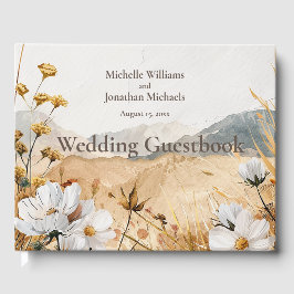 Boho Mountain Wildflower bruiloft Gastenboek