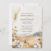 Boho Mountain Wildflower bruiloft Kaart (Voorkant)