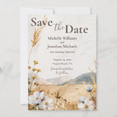 Boho Mountain Wildflower bruiloft Save The Date (Voorkant)