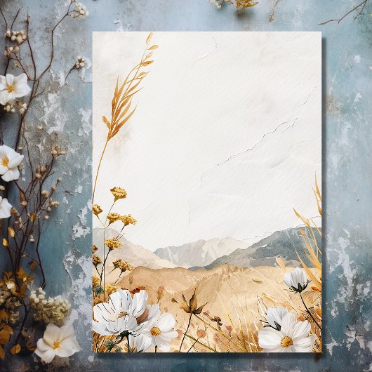 Boho Mountain Wildflower bruiloft Save The Date