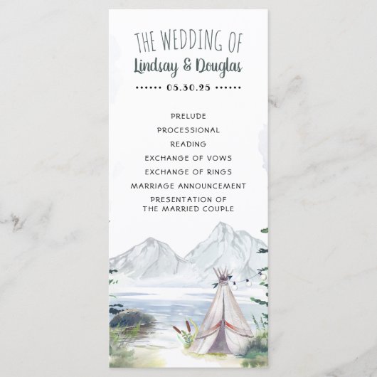 Boho Mountains Avontuur Trouwprogramma's Programma (Voorkant)