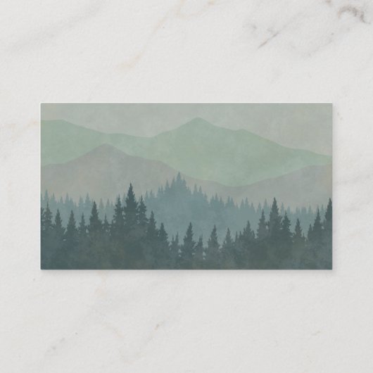 Boho Mountains Retro Dusty Blue Diaper Raffle Informatiekaartje (Achterkant)