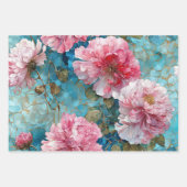 Boho Mozaïek Bloemen Decoupage Papieren Set Inpakpapier Vel (Voorkant 2)