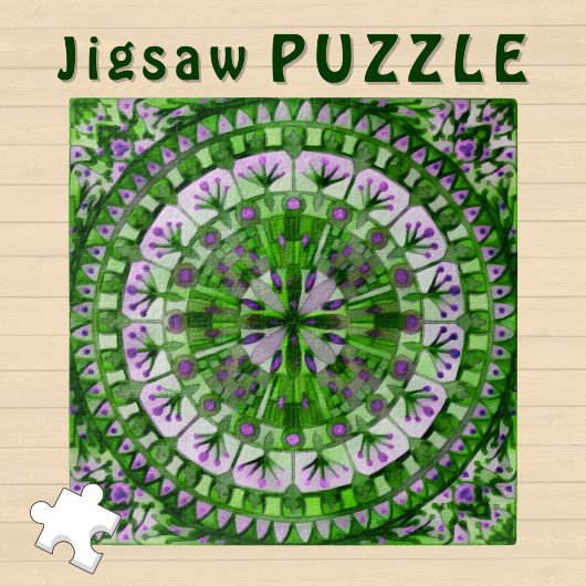 Boho Mozaïek Tegel Groen Gras - Legpuzzel