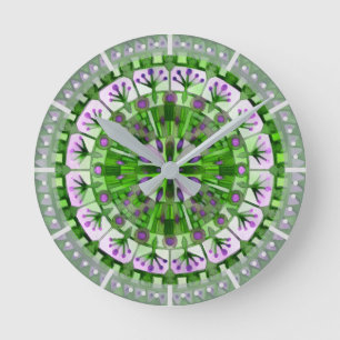 Boho Mozaïek Tegel Groen Gras - Ronde Klok