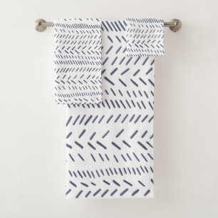 Boho Mudcloth abstrait moderne dans la marine
