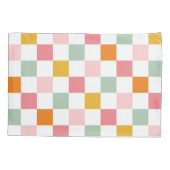 Boho Multicolor Checkerboard Kussensloop (Achterkant)