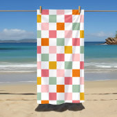Boho Multicolor Checkerboard Strandlaken