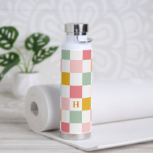 Boho multicolor schaakbordmonogram