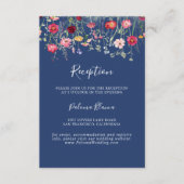 Boho Multicolor Wildflower bruiloft receptie Informatiekaartje (Voorkant)