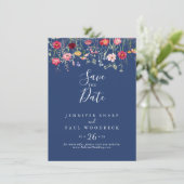 Boho Multicolor Wildflower Wedding Save The Date (Staand voorkant)