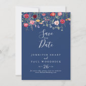 Boho Multicolor Wildflower Wedding Save The Date (Voorkant)